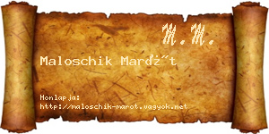 Maloschik Marót névjegykártya